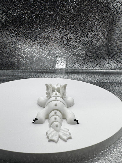 Black and White Dragon 3d Print COLORED 4.5 Inches Long -Flexi - Fidget