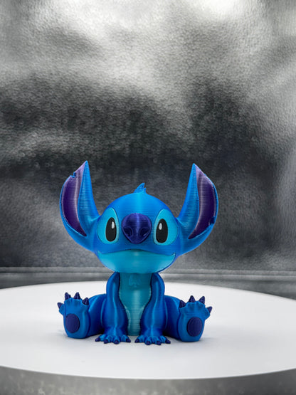 Sir Blue Alien 3d Print COLORED 3 Inches Tall - Metallic Shine