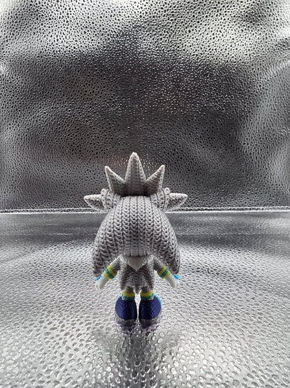 Silver Hedgehog 3" Tall Knitted Style