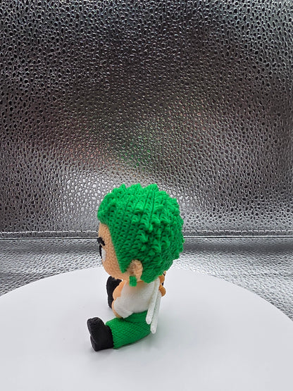 Green Hair Sword Dueler Knitted Style 3D Print