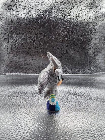 Silver Hedgehog 3" Tall Knitted Style